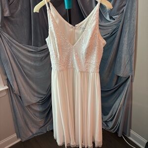 Dress the Population White Midi Dress large